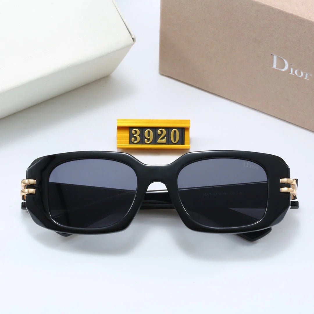 Cut Edge Rectangular Buckle Sunglasses