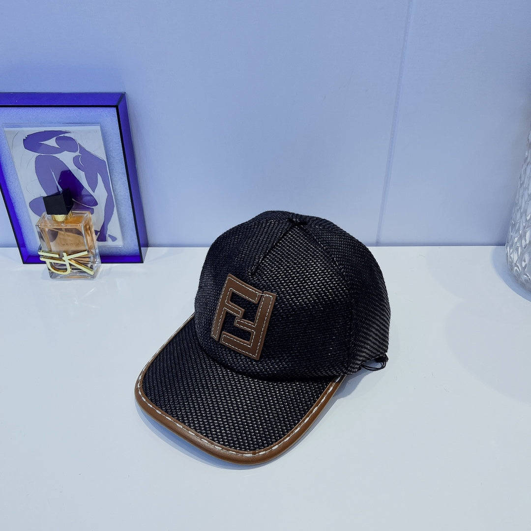 Versatile Letter Leather Trim Baseball Cap