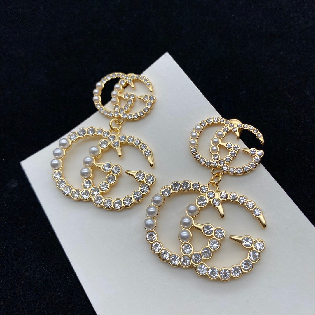 Pearl Diamond Panel Earrings