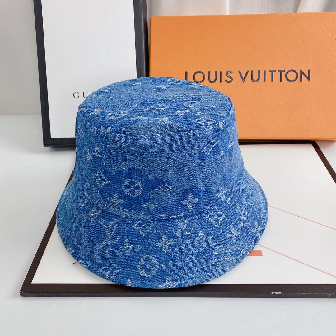 Irregular Jacquard Denim Bucket Hat