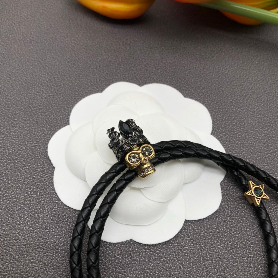 Skull Leather Adjustable Bracelet