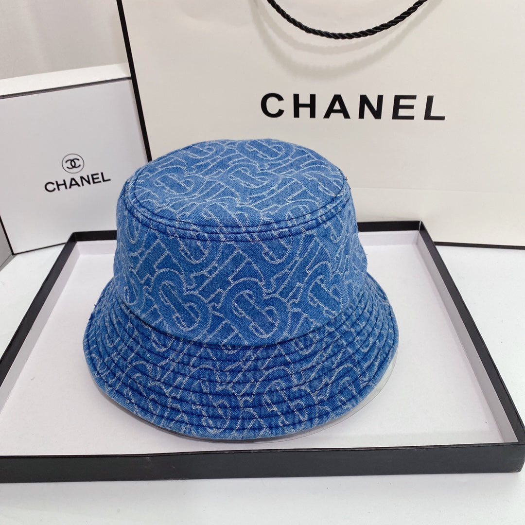 Letter Logo Denim Bucket Hat