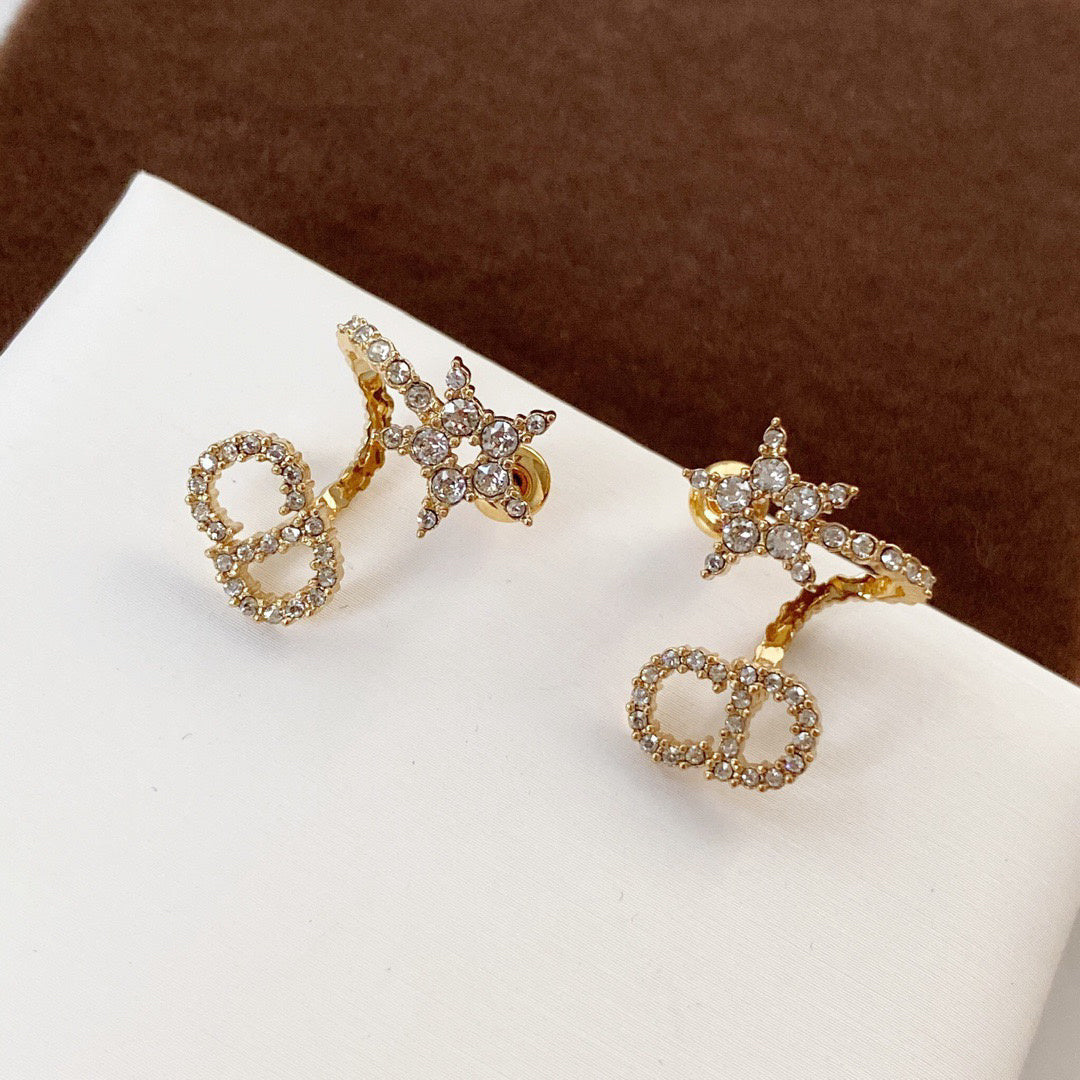 Diamond Star Stud Earrings