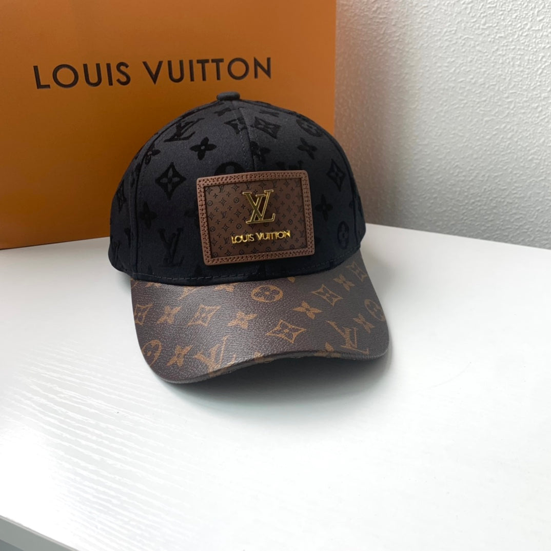 Monogram Metal Letter Print Baseball Cap