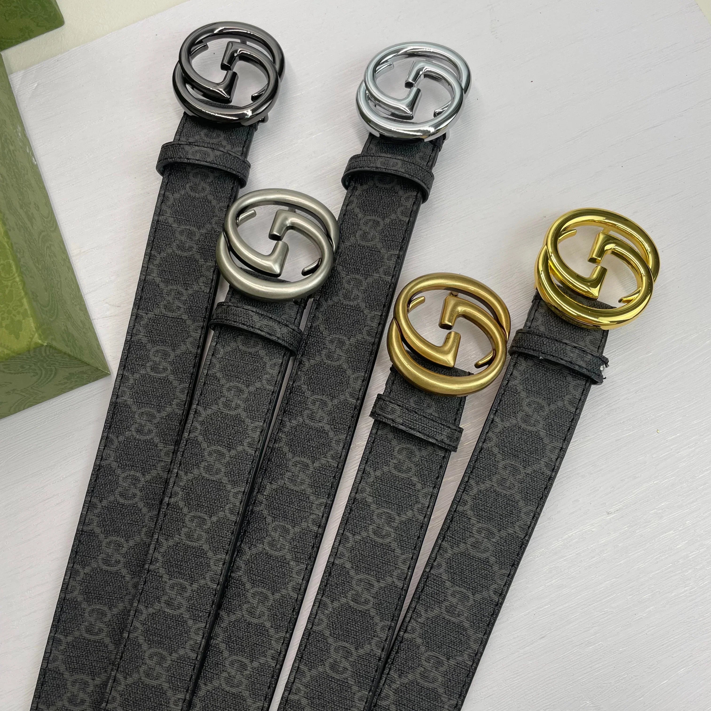 4 Colors Classic double G pattern printed belt