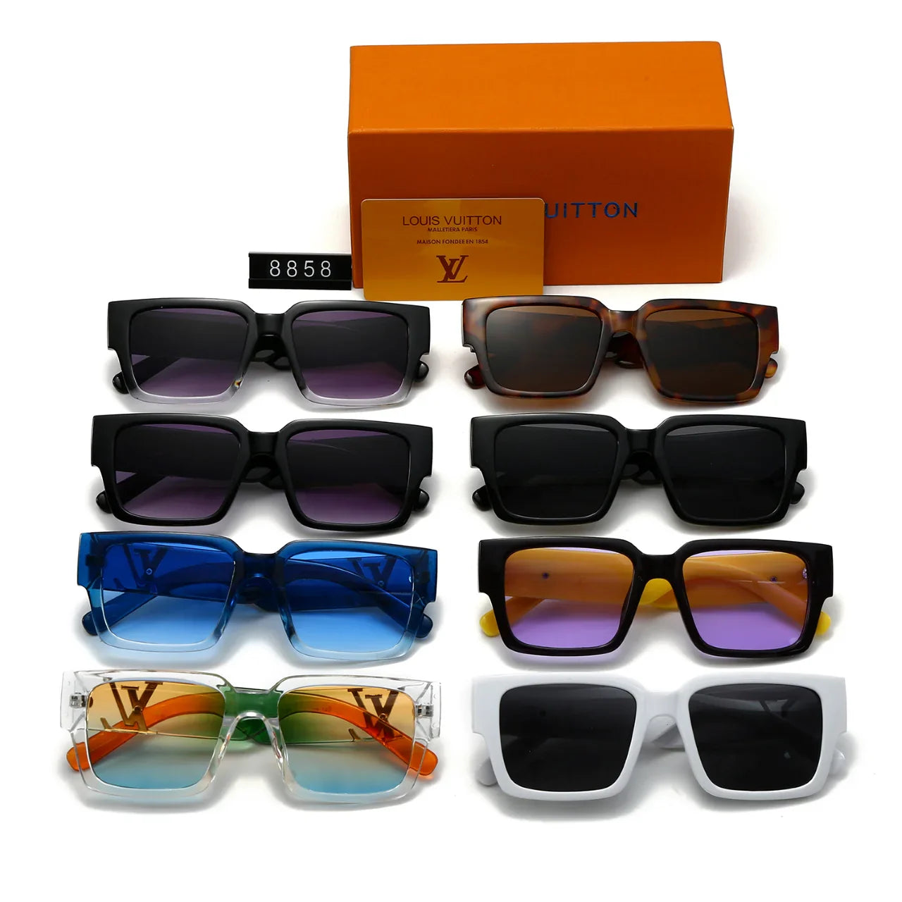 New Square Gradient Millionaire Sunglasses 8858