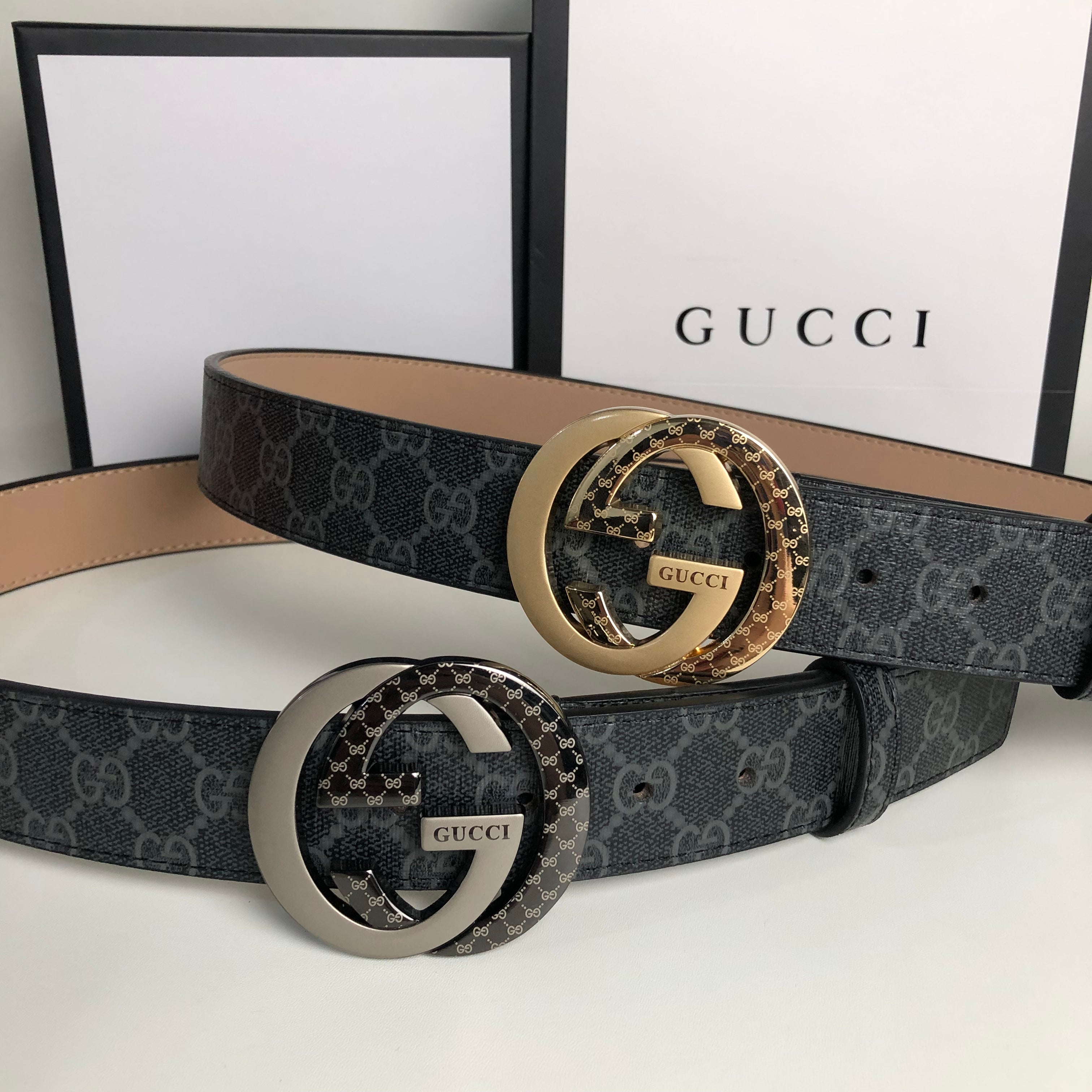 3 Colors luxury printed letter leather belt