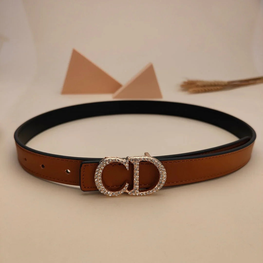 7 Colors Fashion Pearl Alphabet Ladies Leather Belt