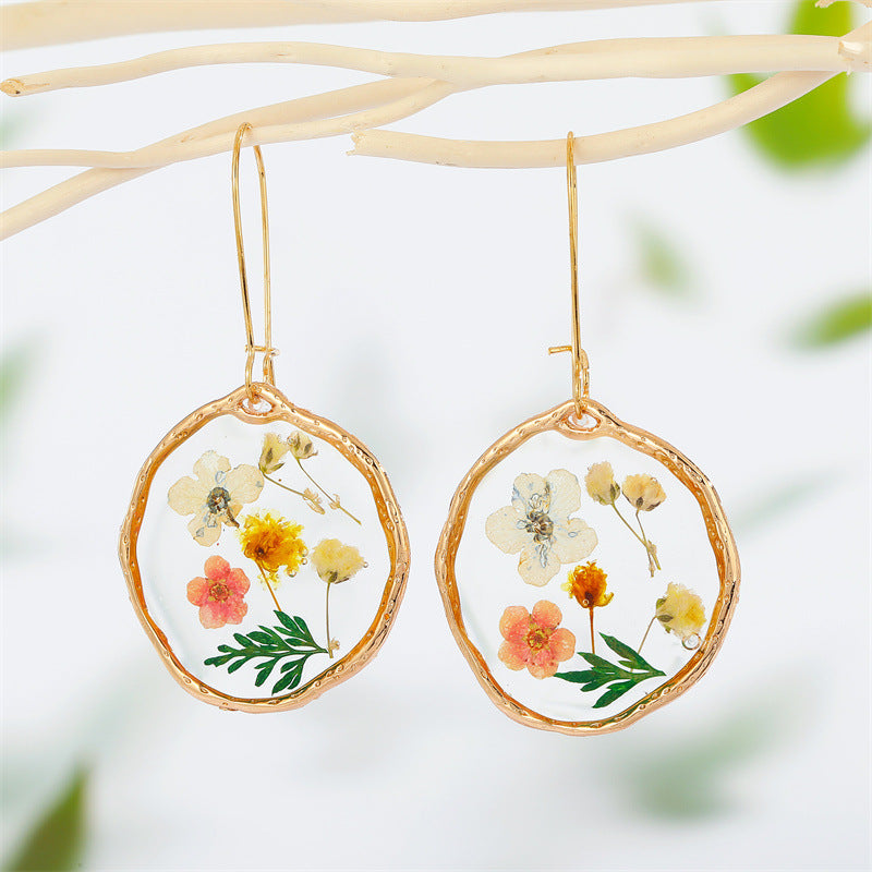 Natural Resin DIY Preserved Flower Earrings