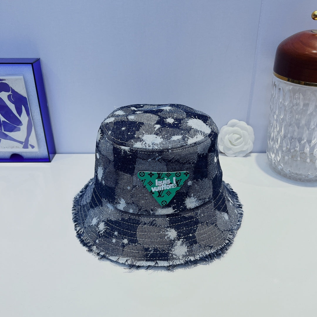 Distressed Unique Denim Bucket Hat