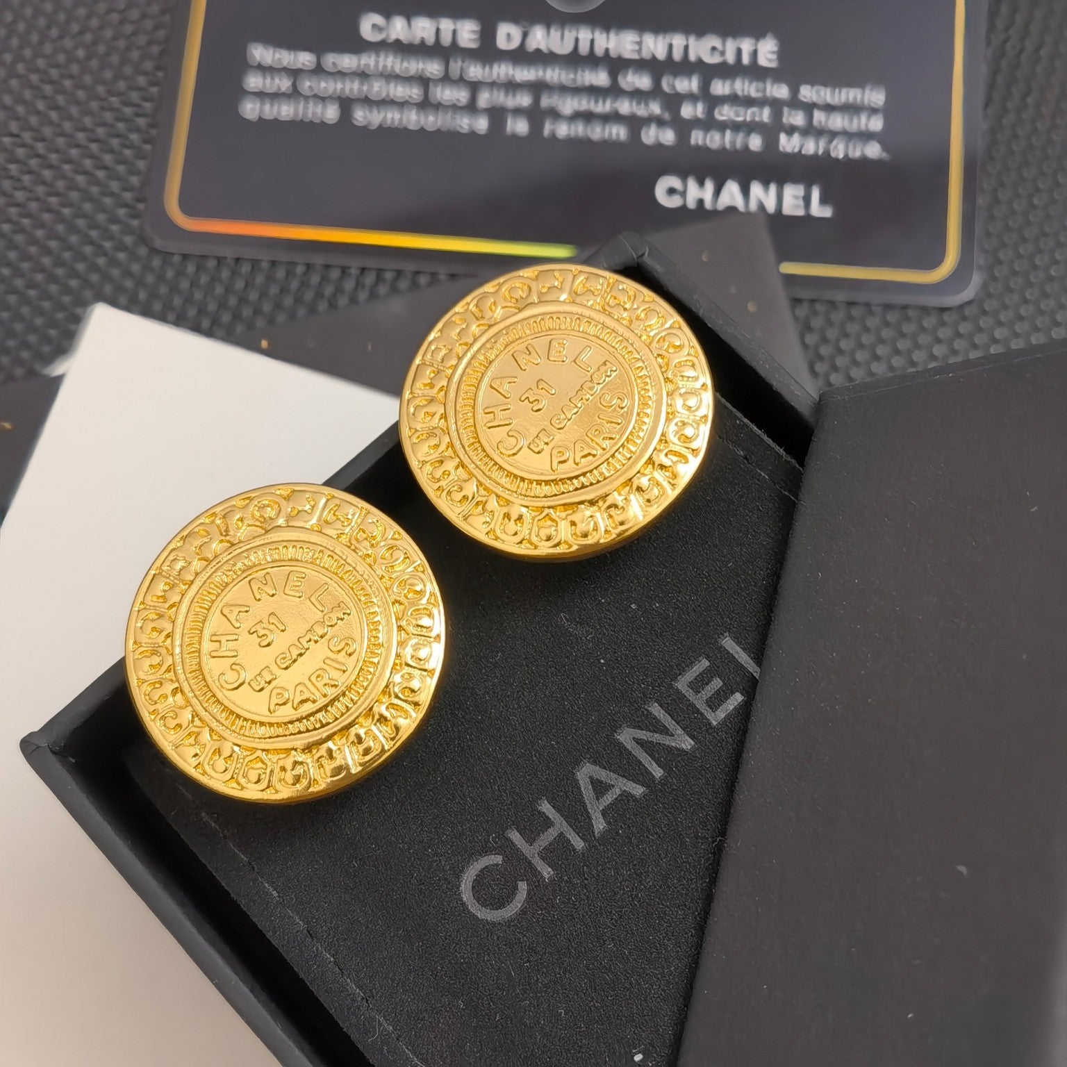 Vintage Round Embossed Earrings