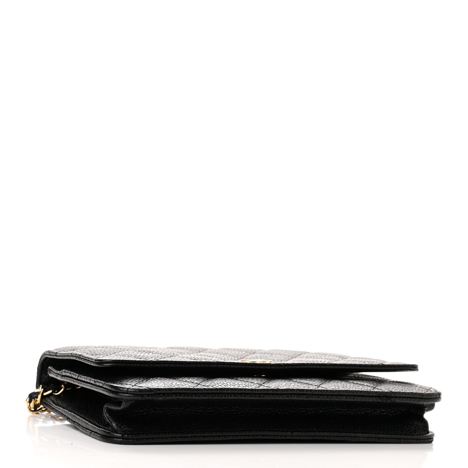 Caviar Quilted Wallet on Chain WOC Black