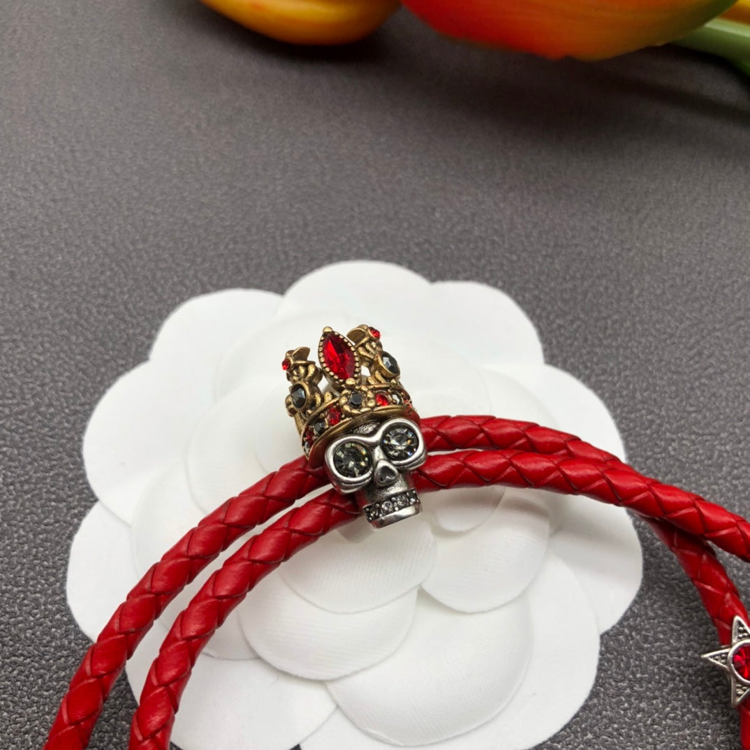 Skull Leather Adjustable Bracelet