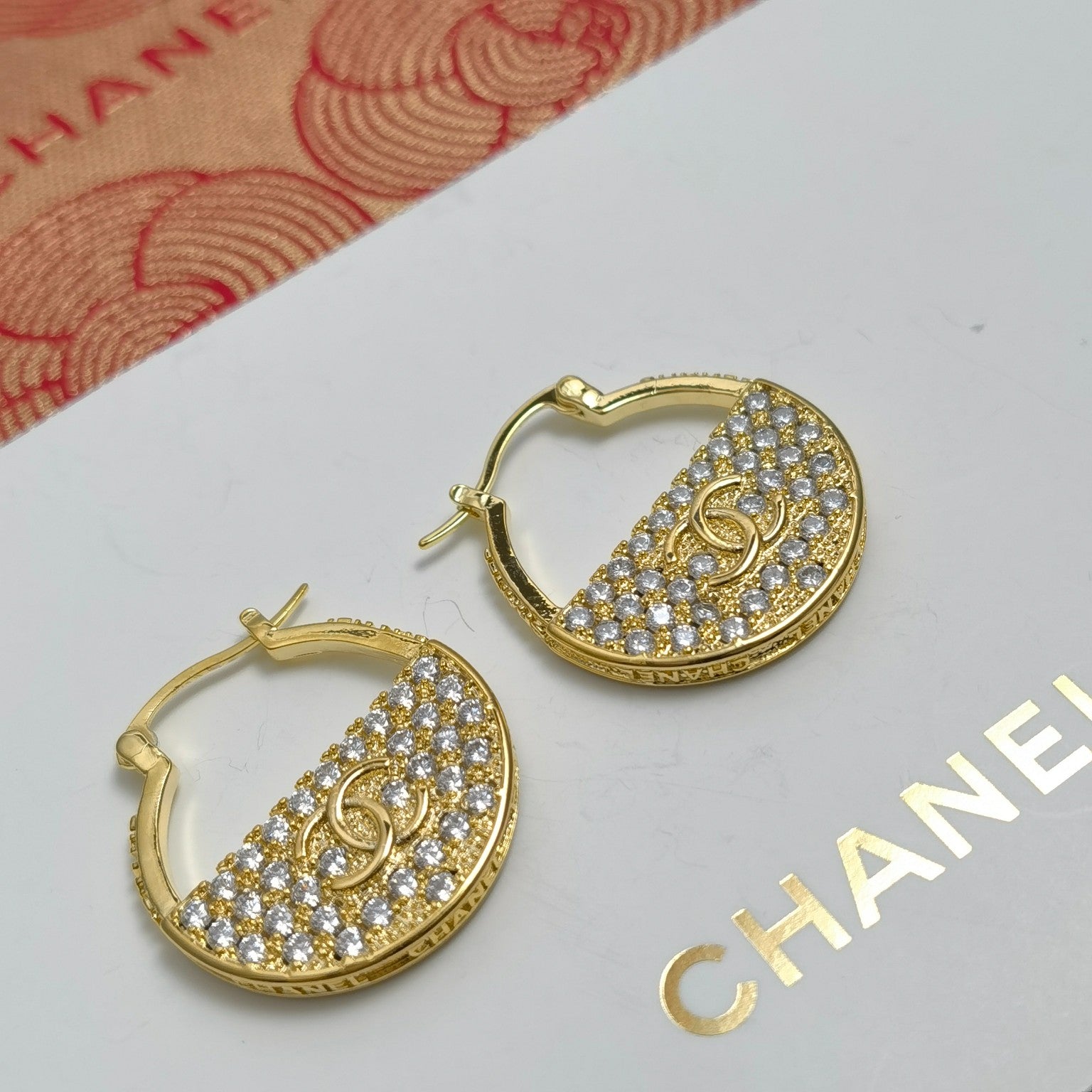 New Fashion Diamond Hoop Earrings