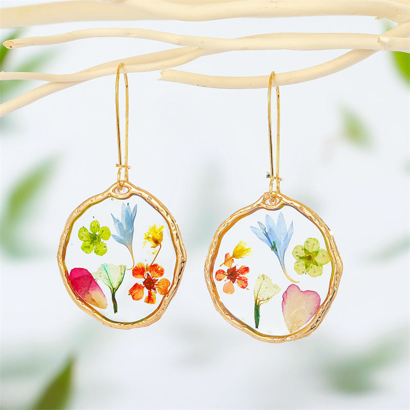 Natural Resin DIY Preserved Flower Earrings