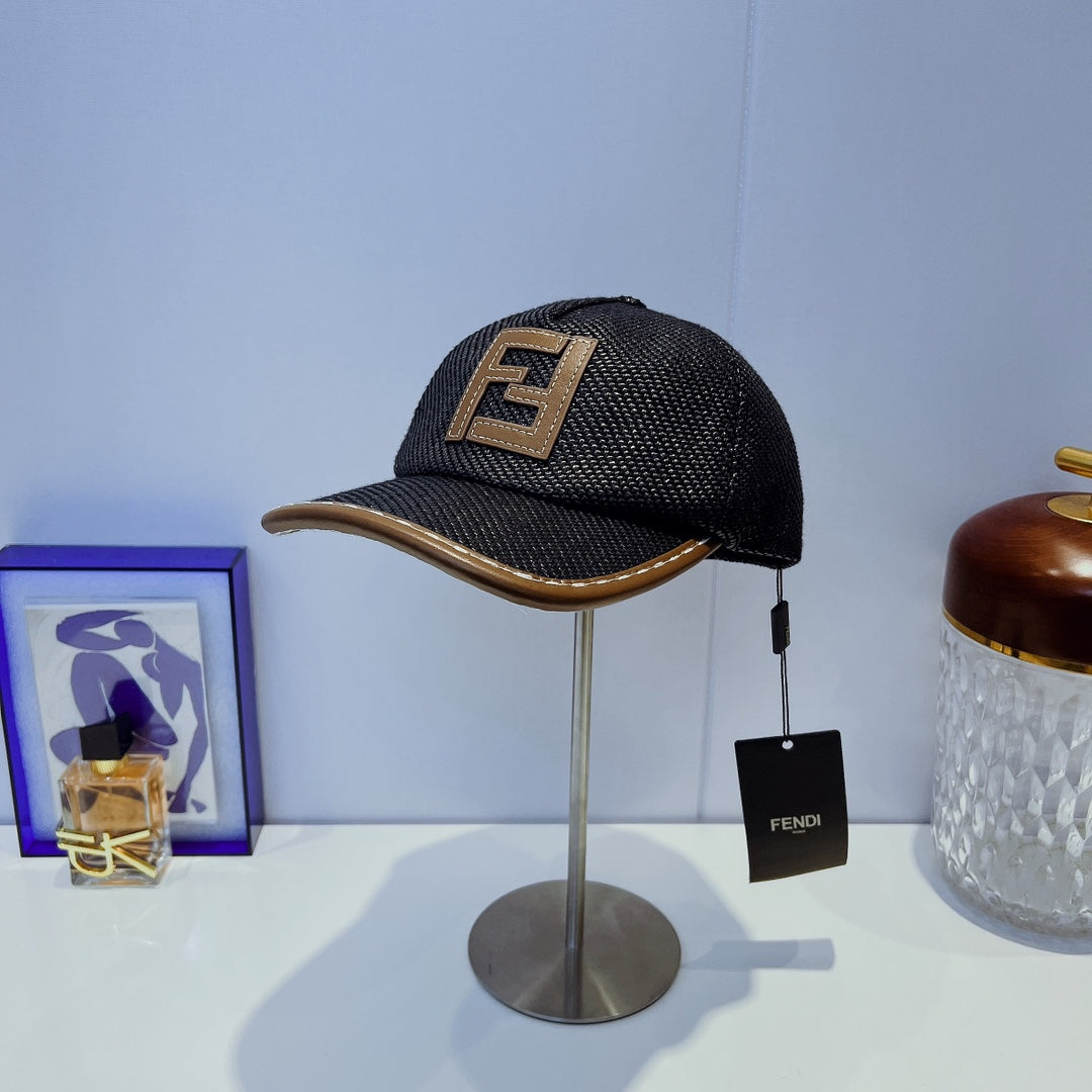 Versatile Letter Leather Trim Baseball Cap