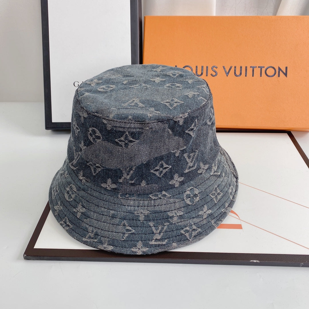 Irregular Jacquard Denim Bucket Hat