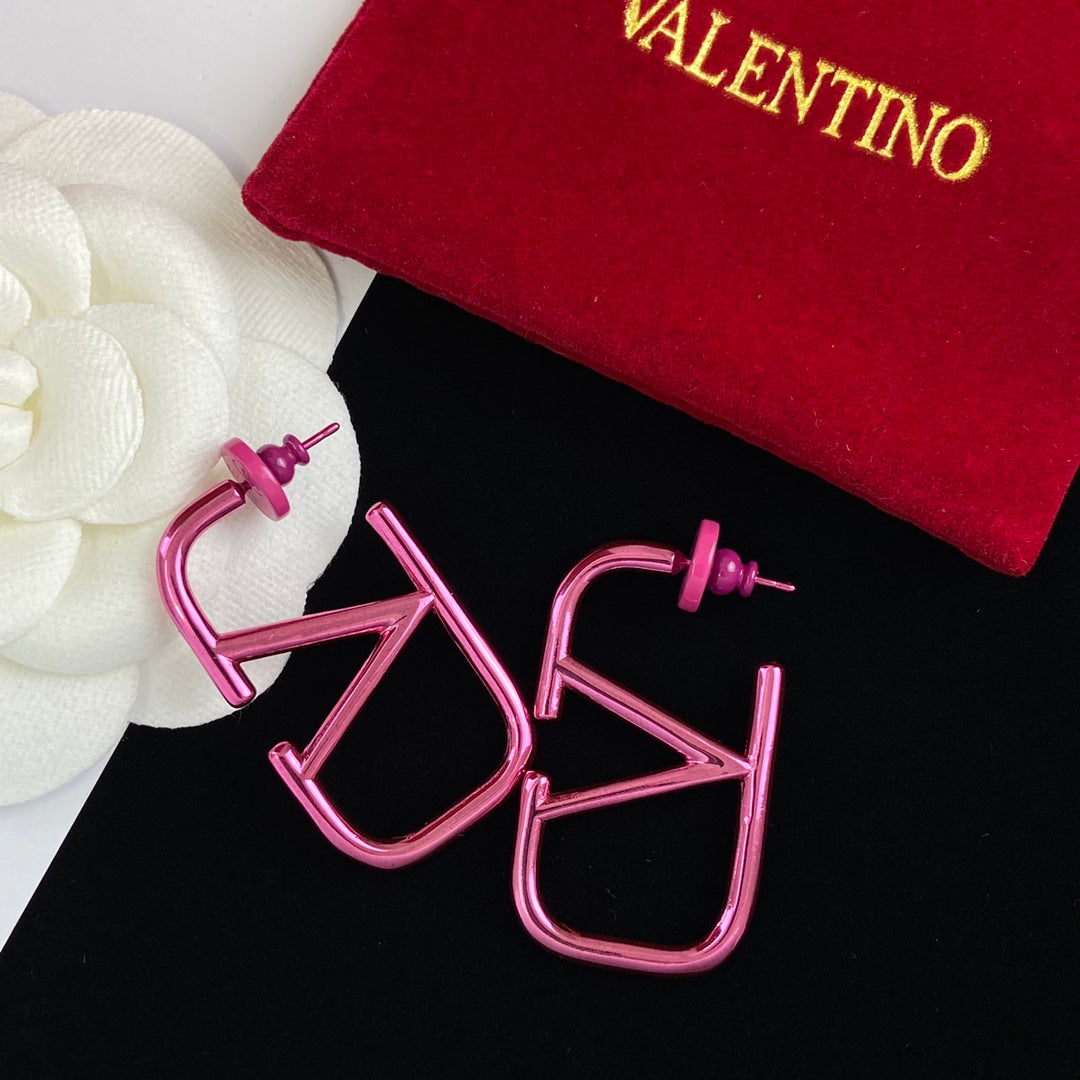 Personalized Pink Logo Earrings