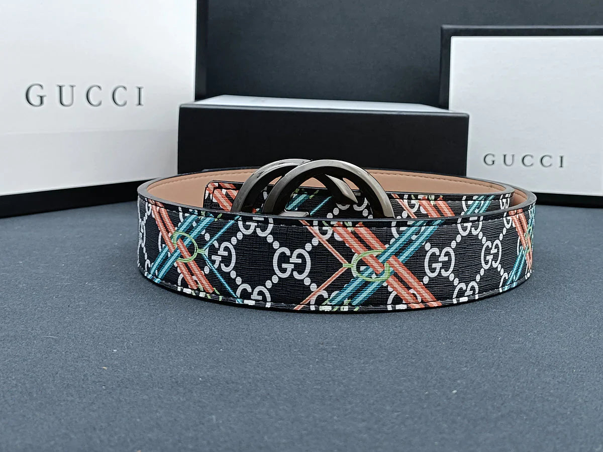 3 Colors luxury double G stripe calico belt