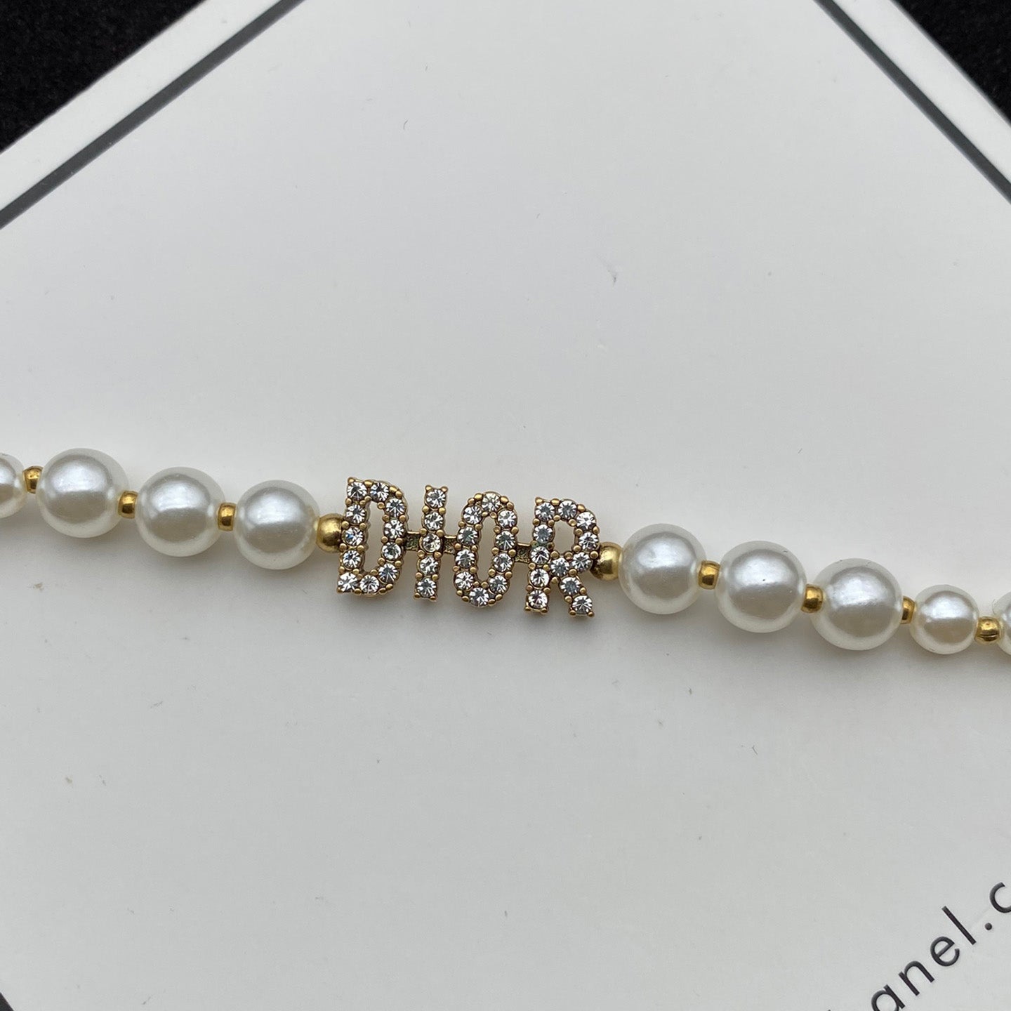 Zircon Letters Adjustable Pearl Bracelet