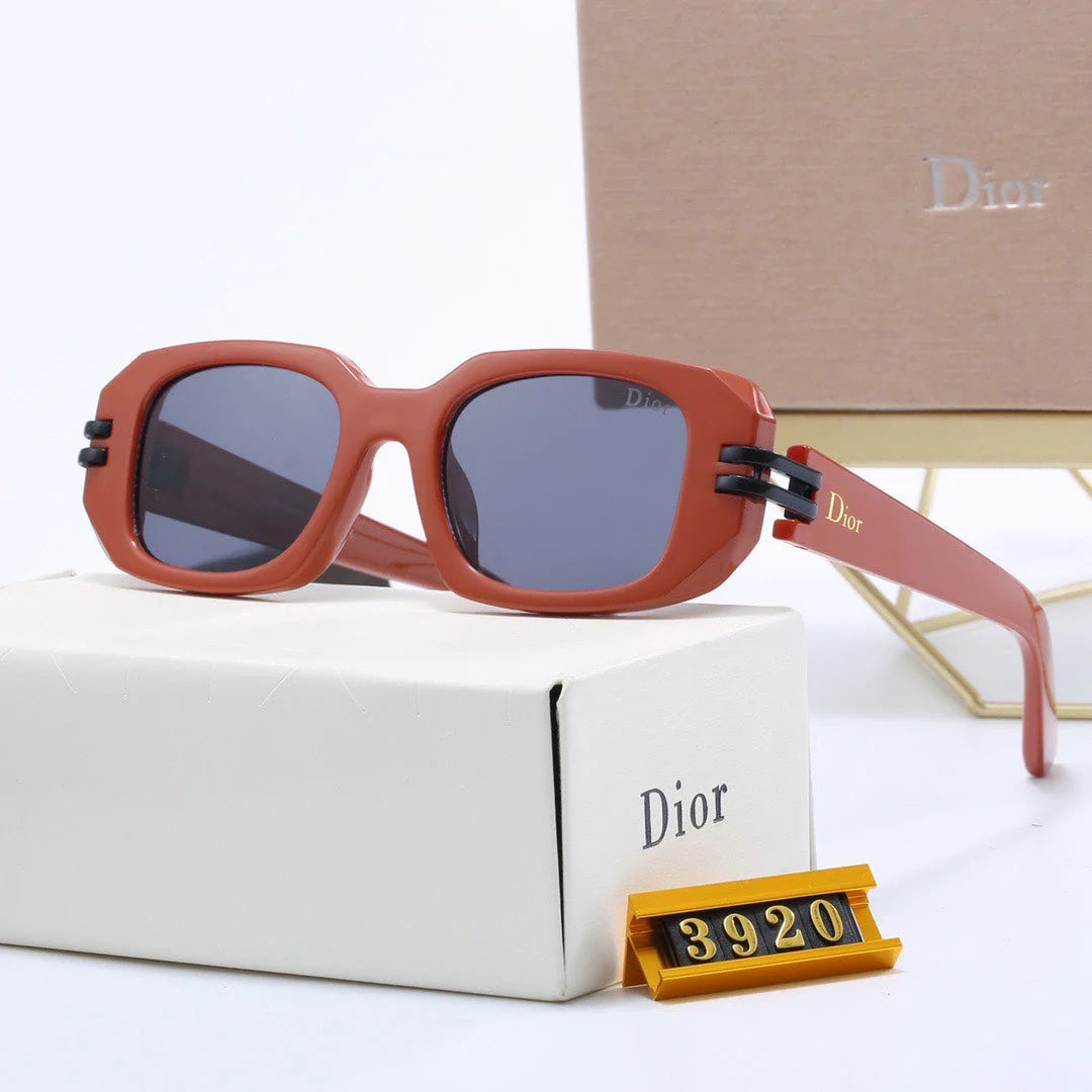 Cut Edge Rectangular Buckle Sunglasses