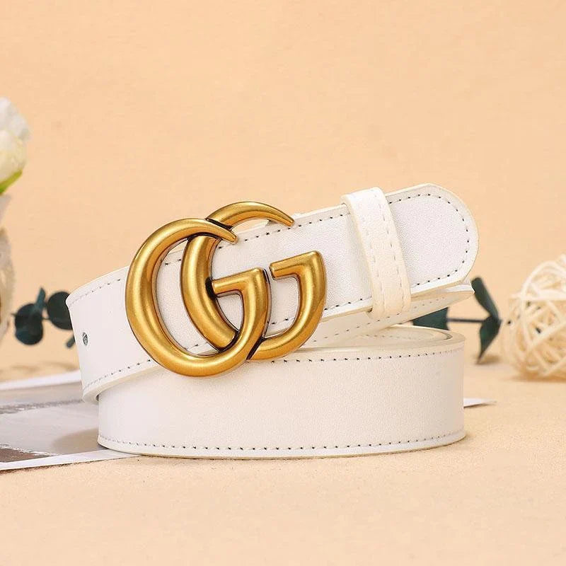 5 Colors Fashion Double G Letter Ladies Leather Belt