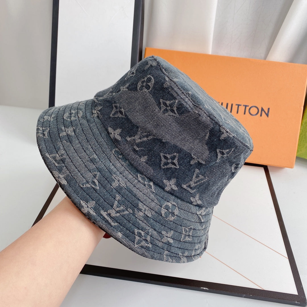 Irregular Jacquard Denim Bucket Hat