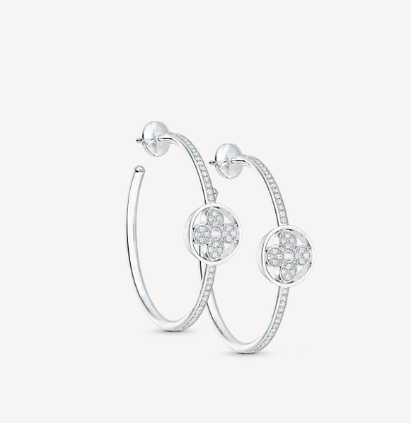 Monogram Flower Diamond Earrings