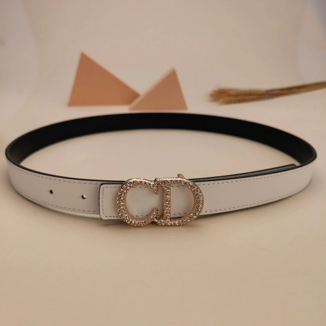 7 Colors Fashion Pearl Alphabet Ladies Leather Belt