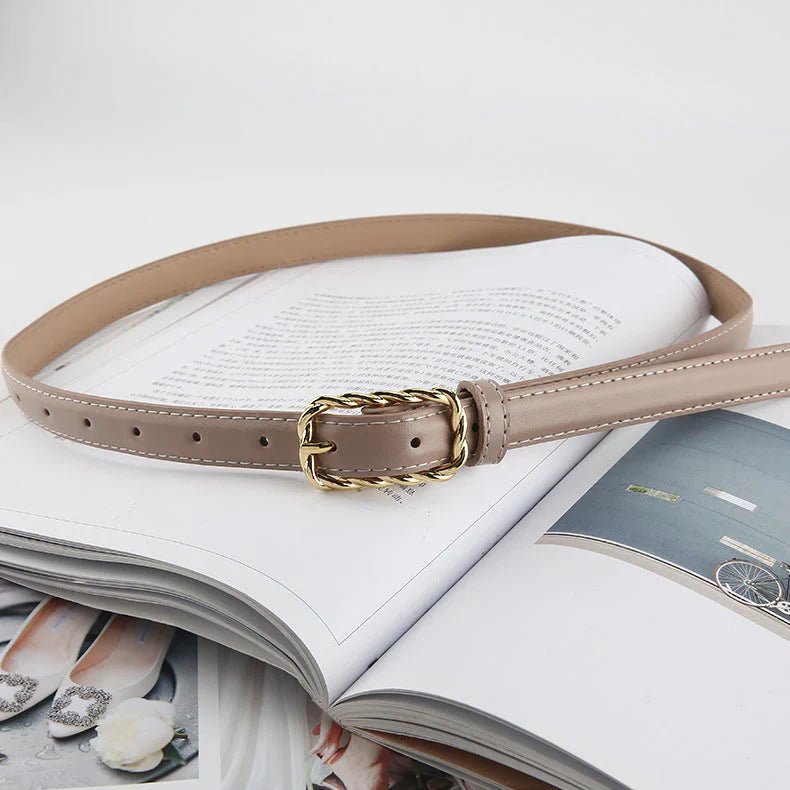 3 Colors retro twist square buckle belt belt