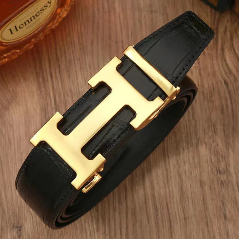 3 Colors Classic Alphabet Buckle Leather Belt