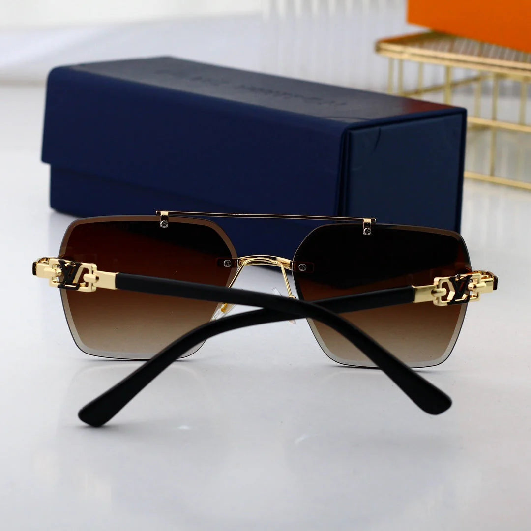 Metal polygonal large frame sunglasses