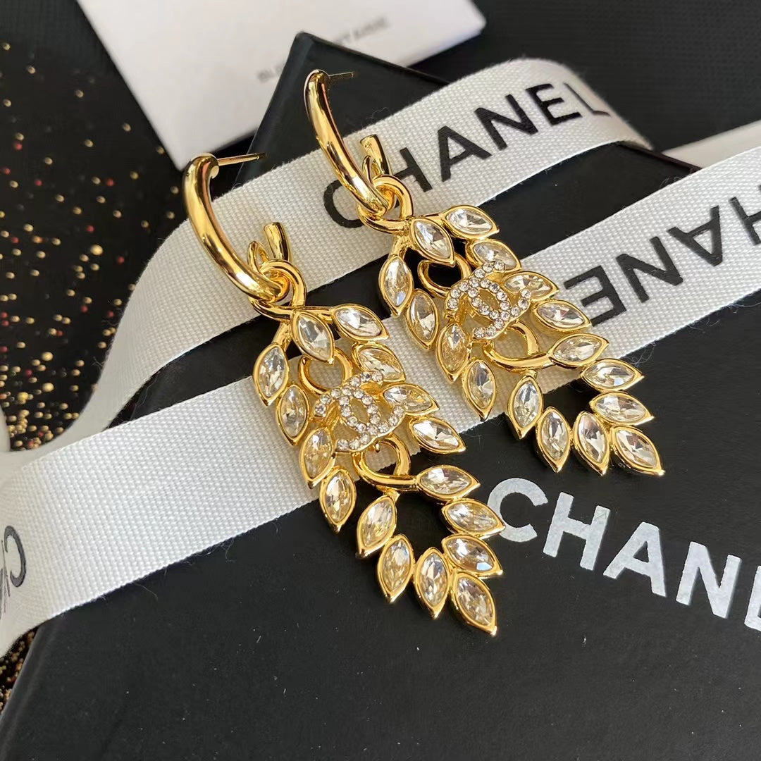 Drop Diamond Pendant Earrings