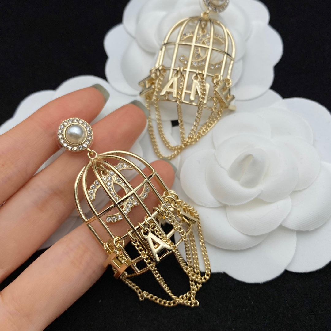 Birdcage Chain Earrings