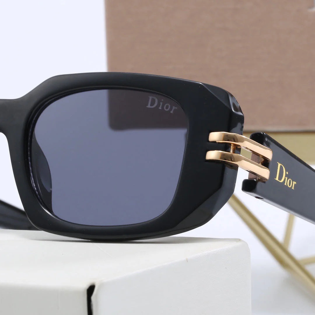 Cut Edge Rectangular Buckle Sunglasses