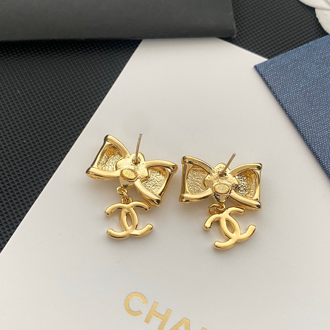 Gentle Bow Logo Earrings