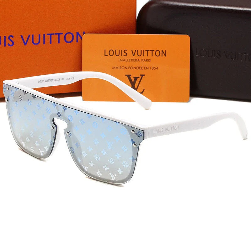 One-piece lettering modern sunglasses