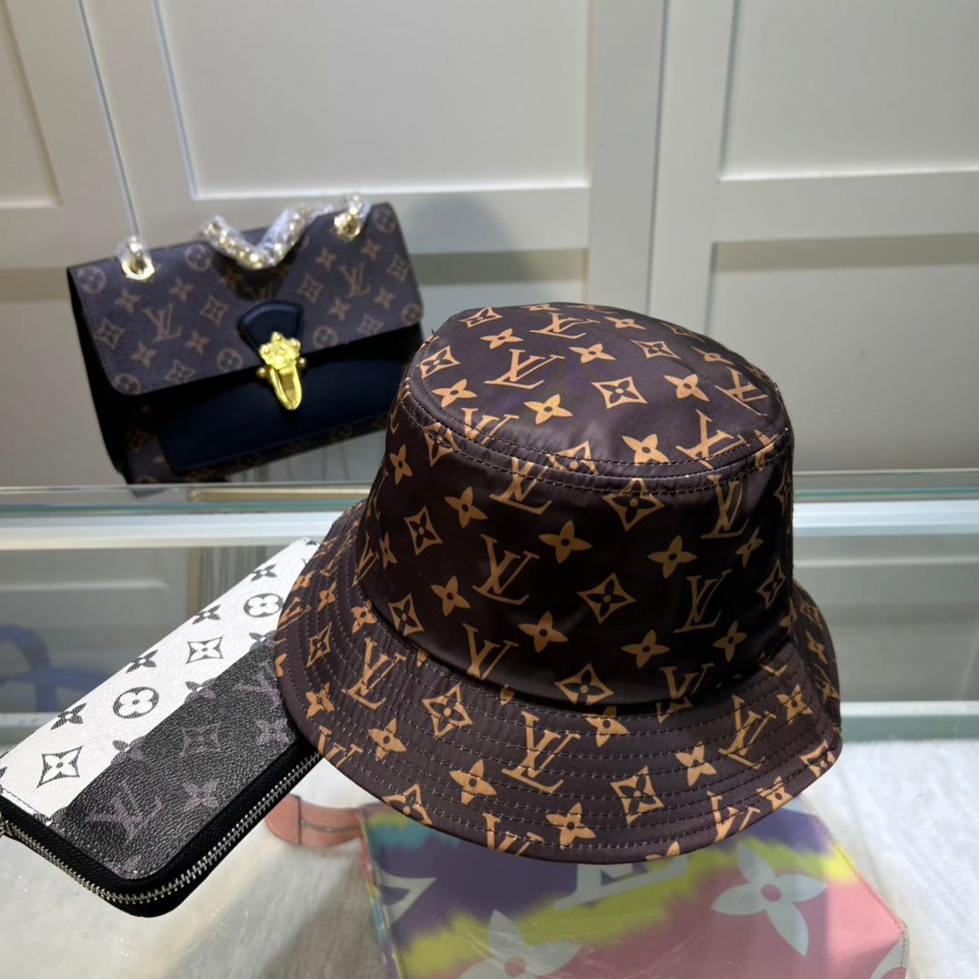 Vintage Monogram Print Bucket Hat