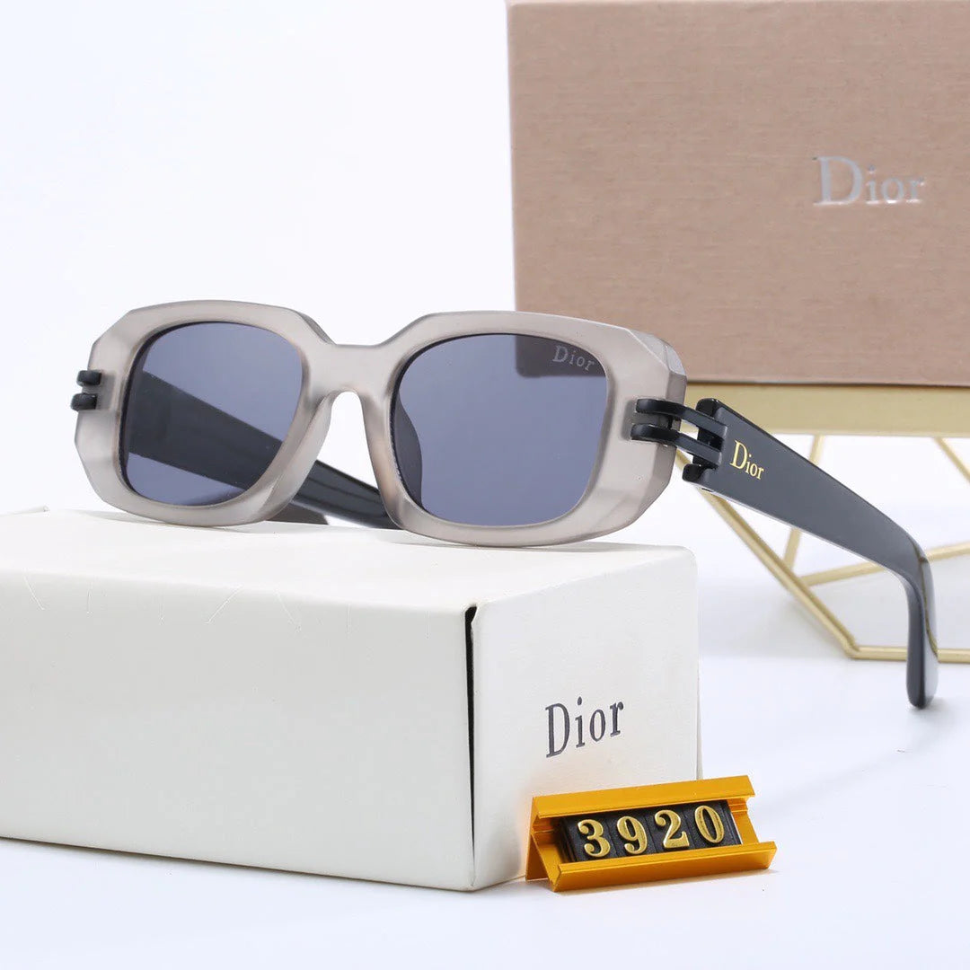 Cut Edge Rectangular Buckle Sunglasses