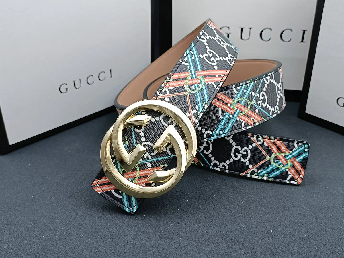 3 Colors luxury double G stripe calico belt