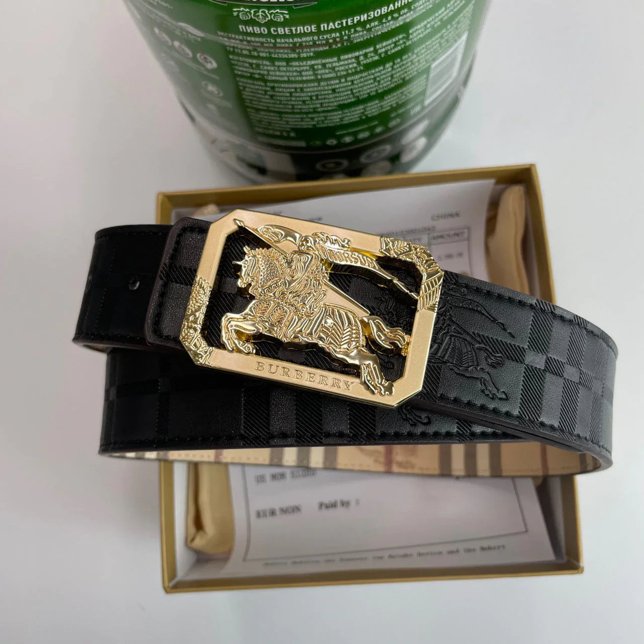 4 Colors Luxury printed letter buckle leather belt