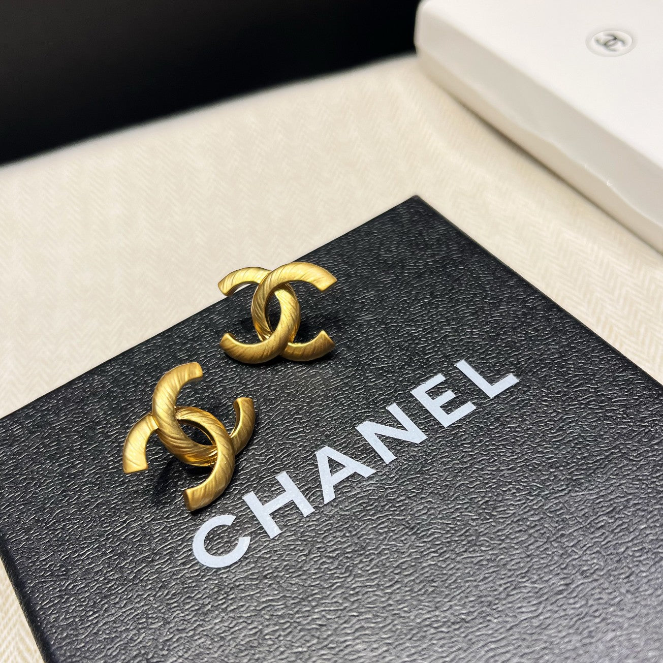 Gold Logo Elegant Earrings