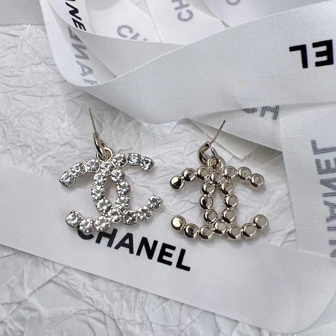 Fashion Crystal Logo Earrings and Necklace