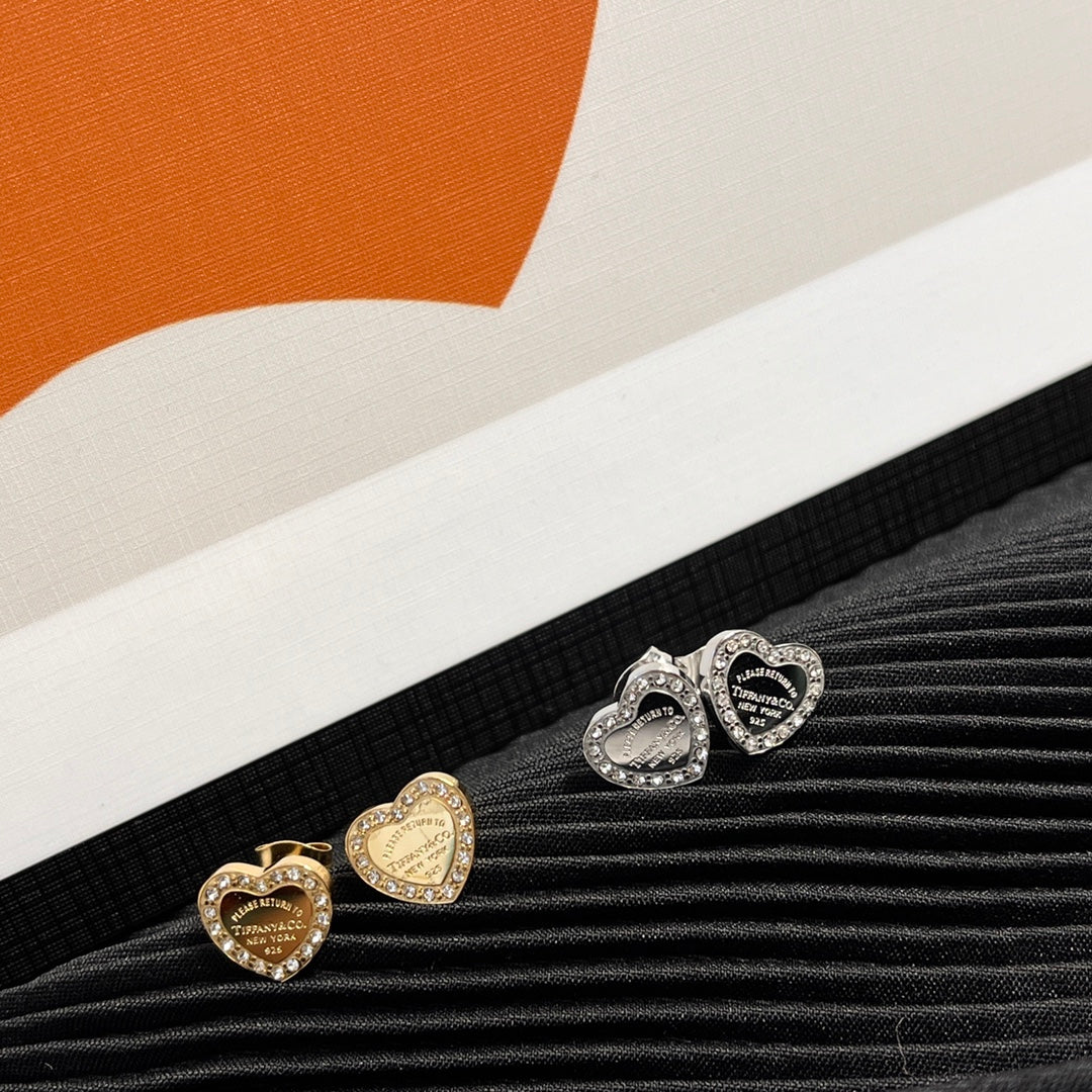 Heart Shaped Diamond Earrings