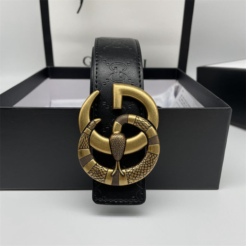 GG Luxury Printed Letter Leather Belt