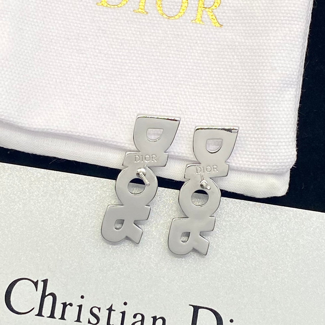 Letter Full Diamond Earrings