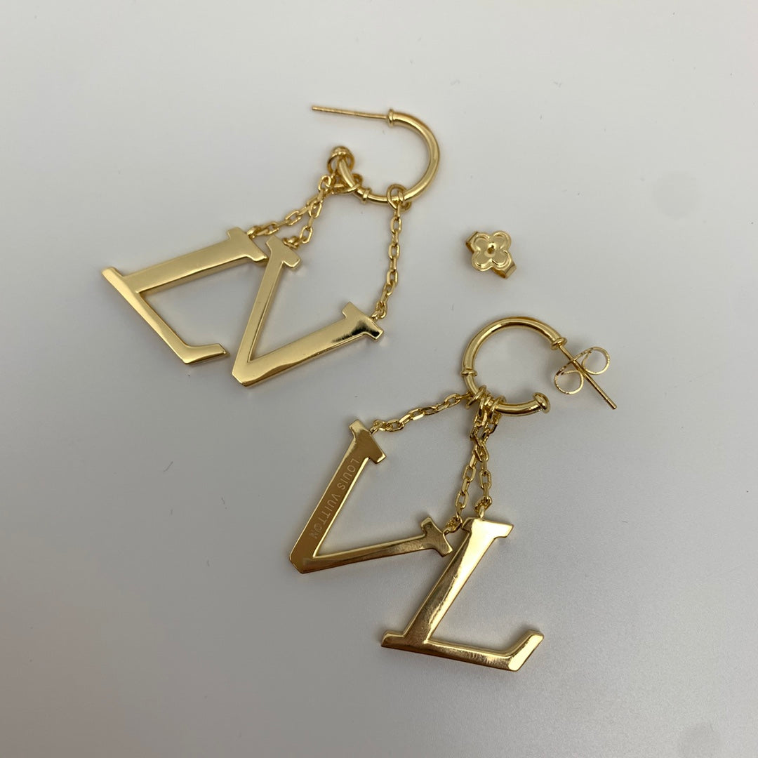 Simple Letter Logo Earrings