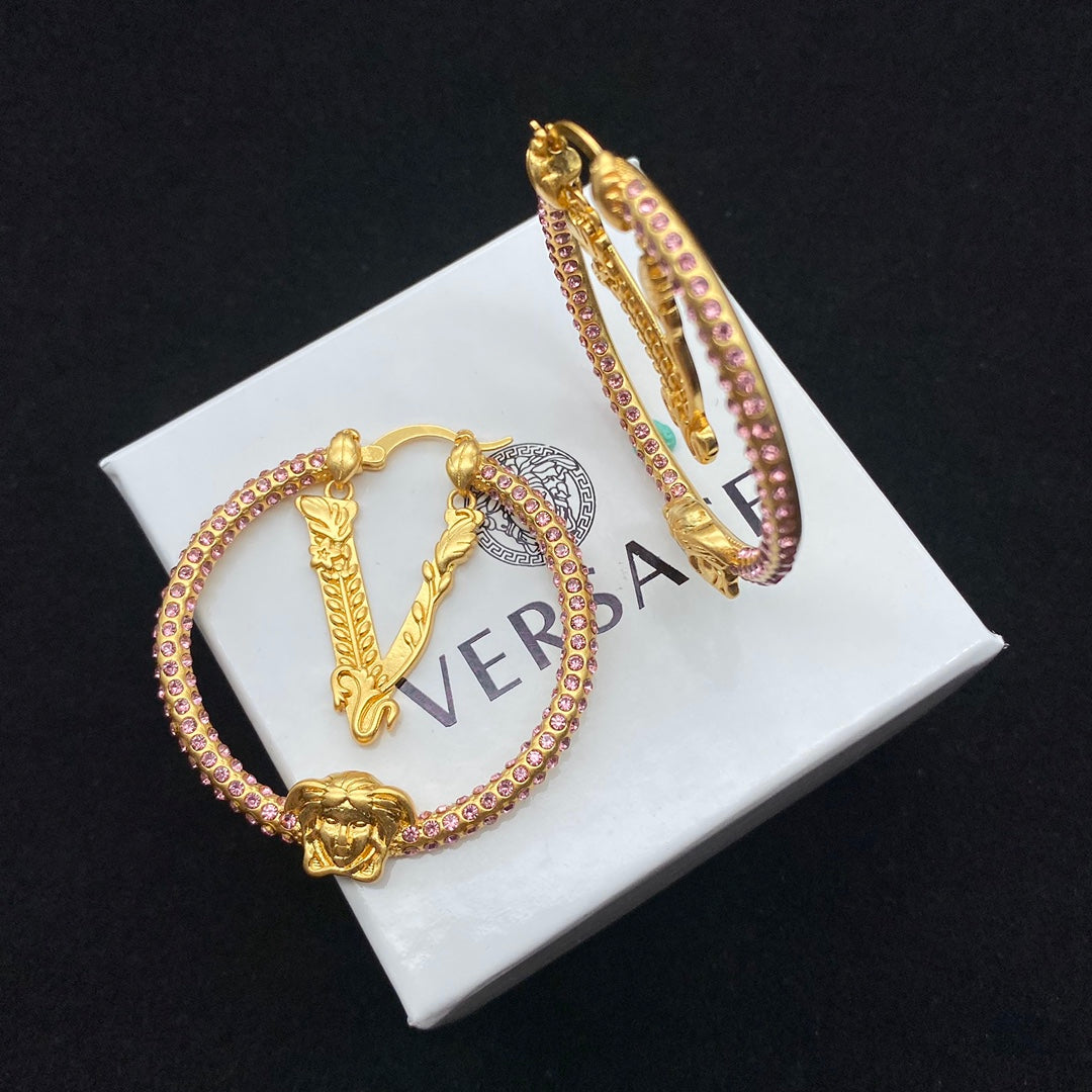 Vintage Diamond Hoop Earrings