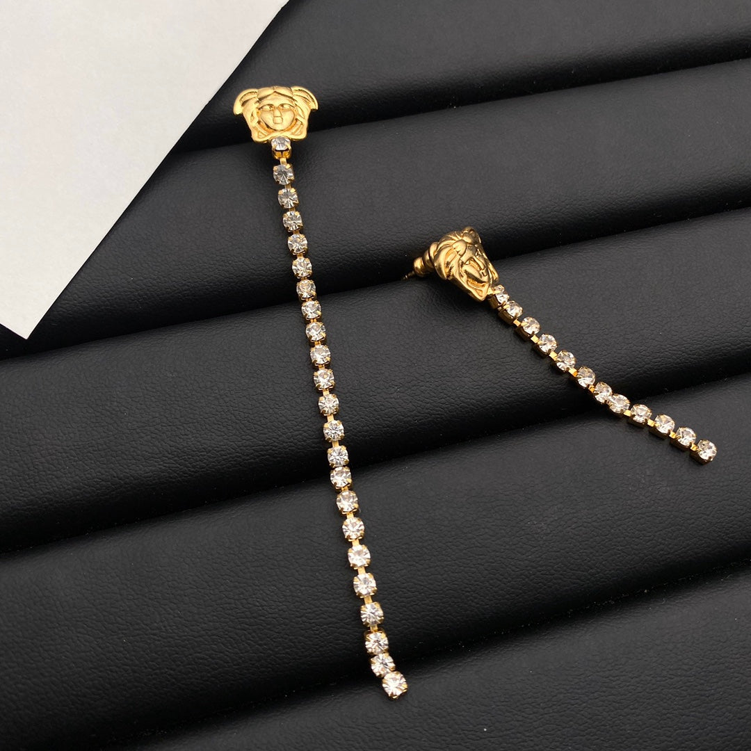 Fashion Crystal Long Chain Earrings