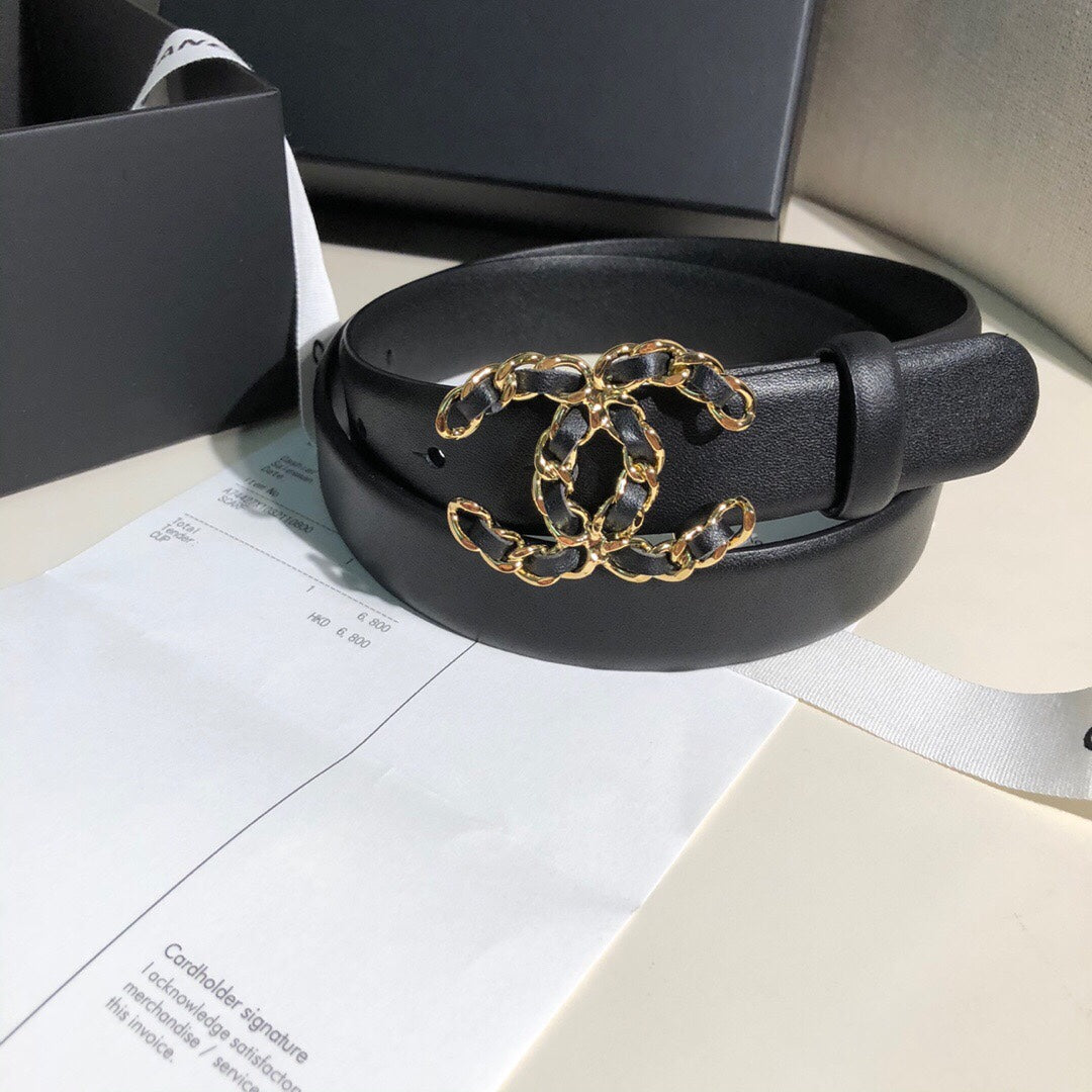 Imported calfskin belt width 3.0CM